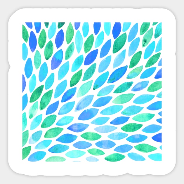 Watercolor brush strokes burst - turquoise and blue Sticker by wackapacka